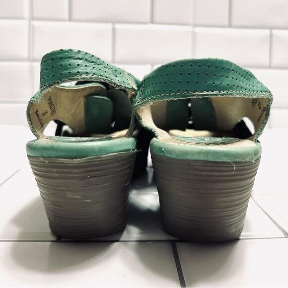 Fly London Ylva Platform Sandals Wedge Sling Back Lace Up Sea Foam Green Size 39 - Picture 7 of 15